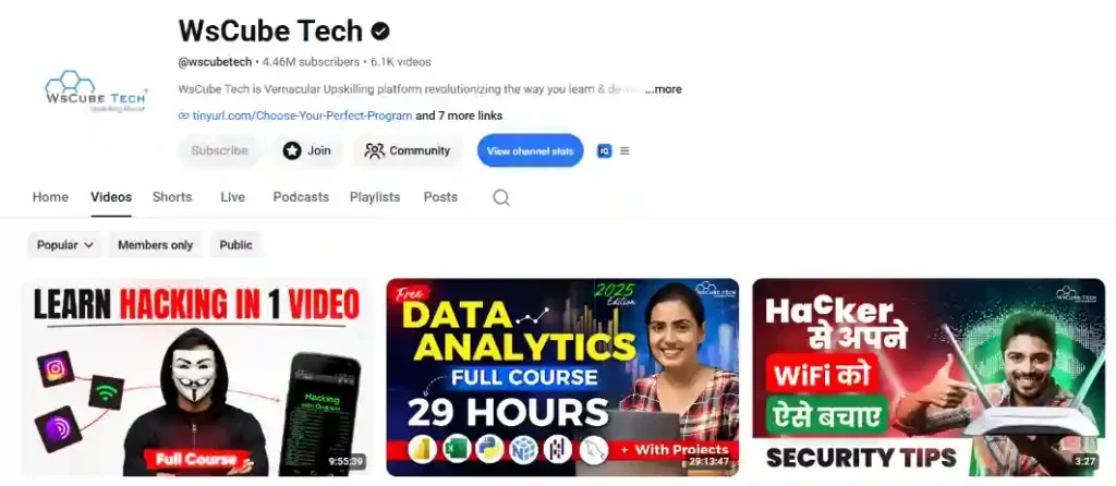 YouTube Keyword Research: Competitor channel Popular selected below Latest.