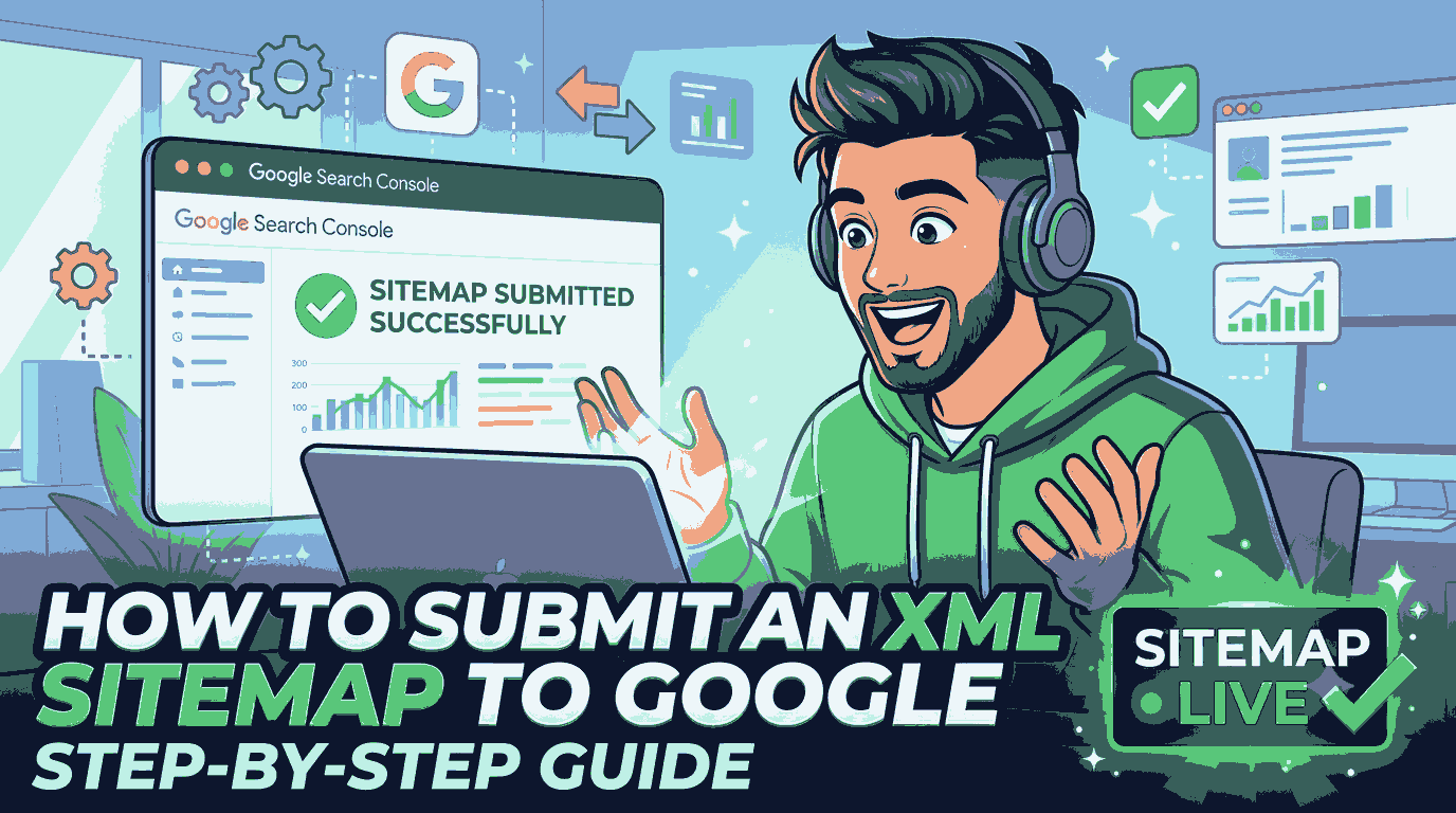 Creator showing how to submit an XML sitemap to Google