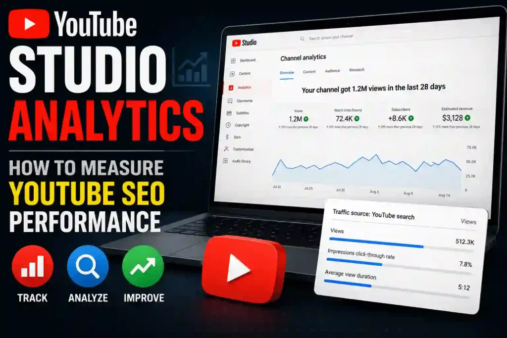 YouTube Studio Analytics for measuring YouTube SEO performance