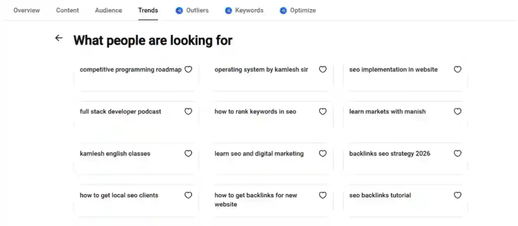 YouTube Studio Trends tab open in Analytics